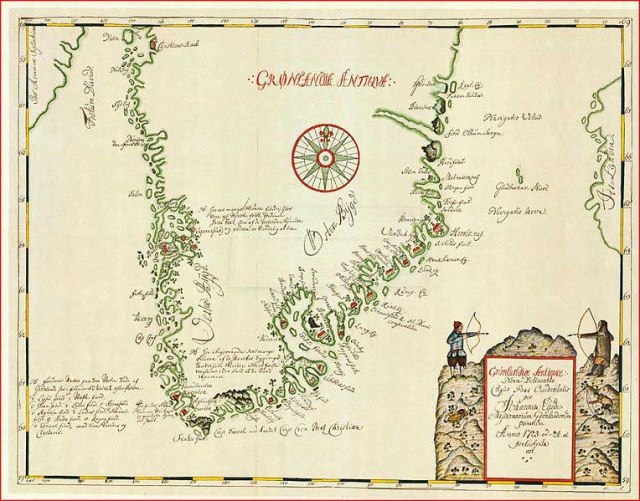 Groenlandia Mapa de Hans Egede1737