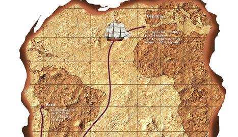 Ruta última de la fragata Mercedes