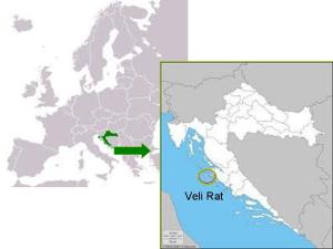 Veli Rat en el mapa de Europa