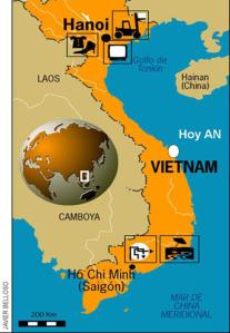 Hoi an, situación en el sureste asiáticol