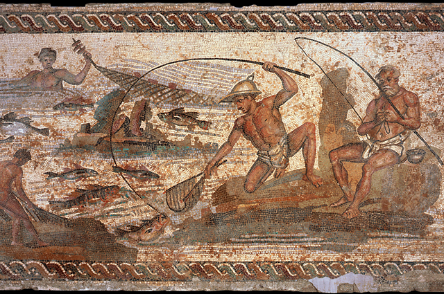 Uno de los mosaicos de Leptis Magna