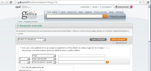 Pantalla que recoge parte delas opciones de la búsqueda avanzada