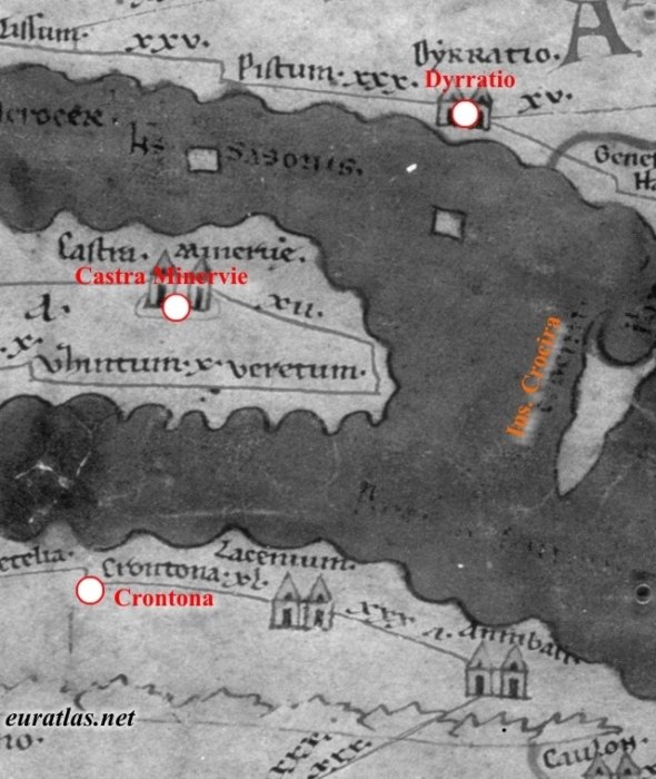 Su correspondiente en bn, señalando las ciudades.