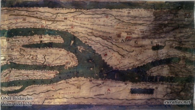 Segmento VI, que es la parte correspondiente al sur de Italia. En ella se puede apreciar la forma de representar la península itálica