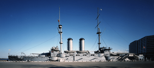 acorazado pre-Dreagnought Mikasa, buque insignia del Vicealmirante Togo durante la guerra ruso japonesa