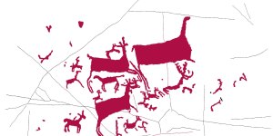 Los animales que aparecen en el petroglifo (detalle del dibujo)