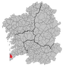 Situación de Oia en Galicia (España)