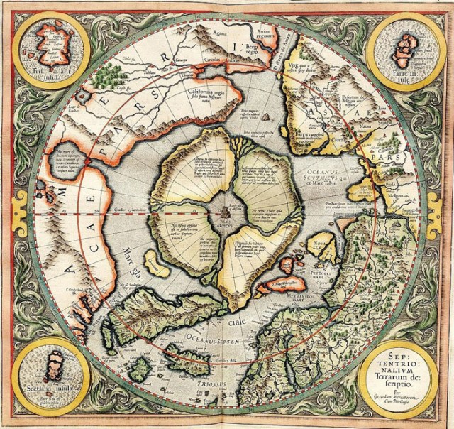 El Ártico según Mercator (1595)
