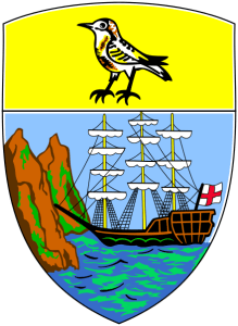 Escudo de la Isla de Santa Helena, en el Atlántico