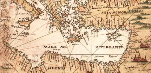 Precioso mapa de la parte oriental del Mediterrráneo