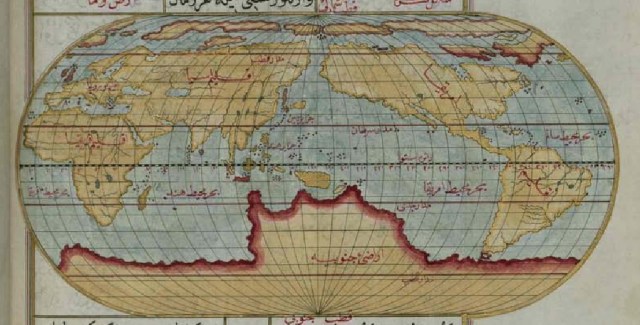 Uno de los mapas del mundo que se incluyen en esta obra