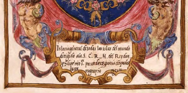 Detalle de la portada en la que aparece como autor García de Céspedes en lugar de Santa Cruz