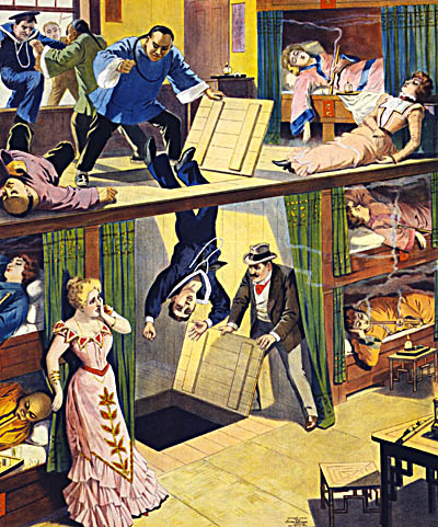 Caricatura de la práctica del secuestro. Fuente