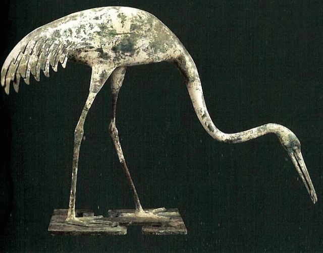 Una garza encontrada en el mausoleo de Qin