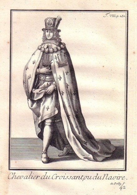 Un antiguo dibujo de un caballero de la orden de la Nave