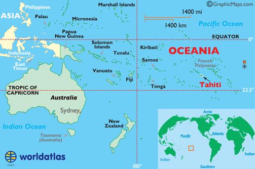 Localización geográfica de Tahití