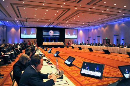 Imagen de la Reunión sobre el Tratado Antártico celebrada en Argentina en el año 2011.