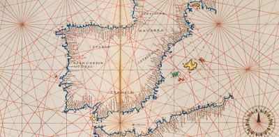 Carta de Agnese representando la Península Ibérica y parte del norte de África