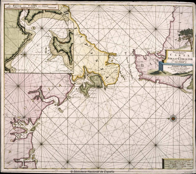 Bahía de Cáiz y Estrecho de Gibraltar. Inicios S. XVIII. Más información.