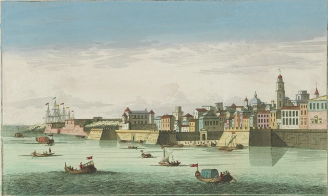 La bahía en 1760. Fuente