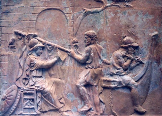 Atenea dirigindo la construccion de una nave