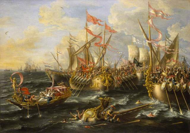 Castro, Lorenzo a, active c.1664-c.1700; The Battle of Actium, 2 September 31BC