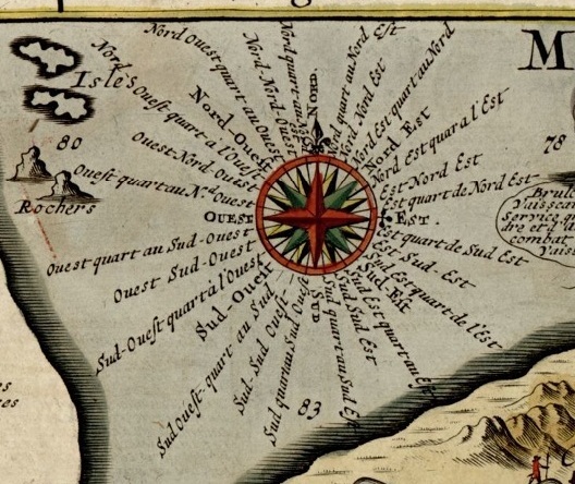 Detalle rosa de los vientos